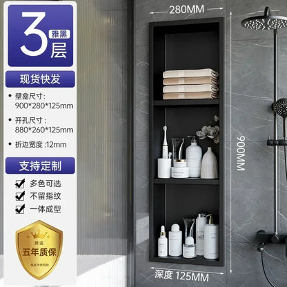 Stainless Steel Niche Bathroom Shelf-Embedded Tv Cabinet Style