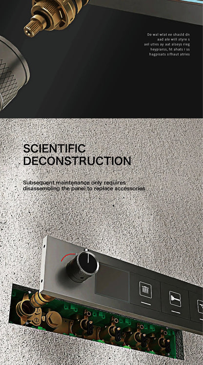 Gun Gray Brass Ceiling Constant Temperature Shower System