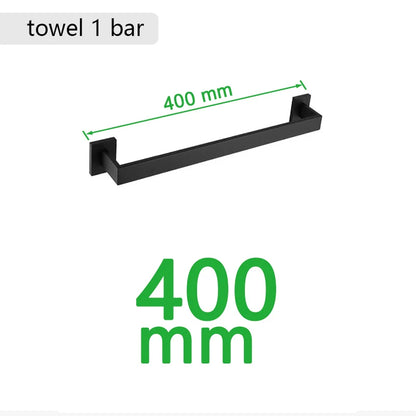 Matte Black Bathroom Hardware 304 Stainless Steel Towel