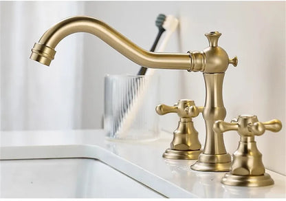 Brushed Gold Bathroom Faucet Total Brass Basin Faucet
