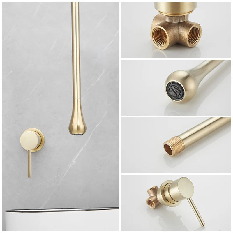 Brushed Gold Bathroom Faucet Ceiling Design Basin Faucets