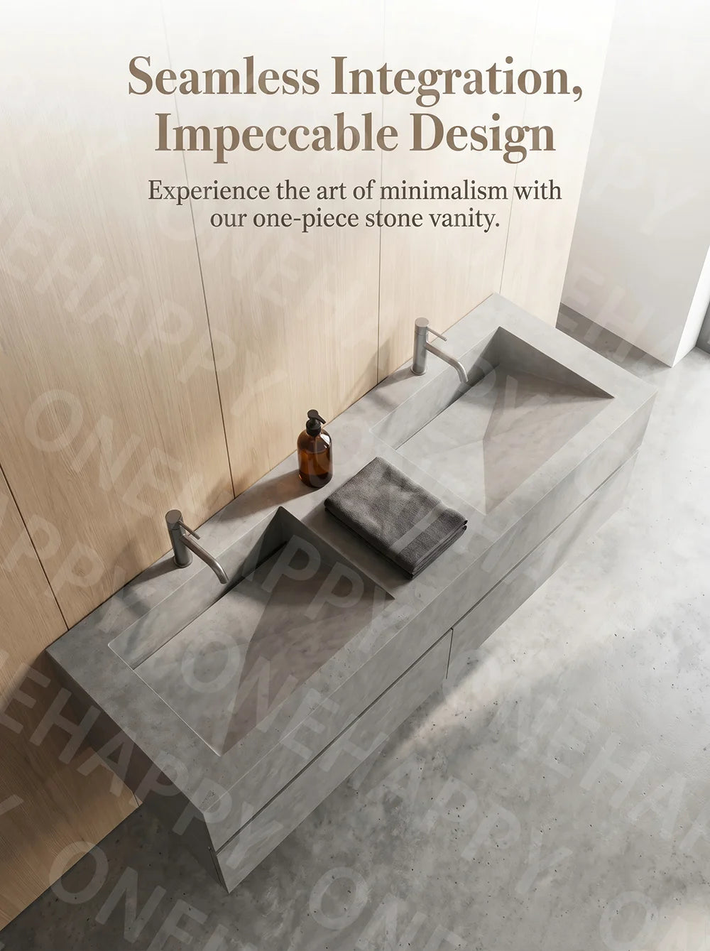 Any Size Custom Marble Seamless Stone Vanity Customizable
