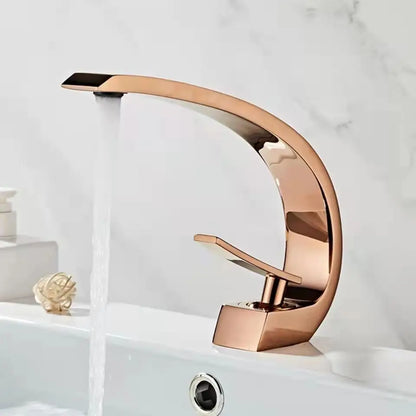 Basin Faucet Modern Bathroom Mixer Tap Black Gold