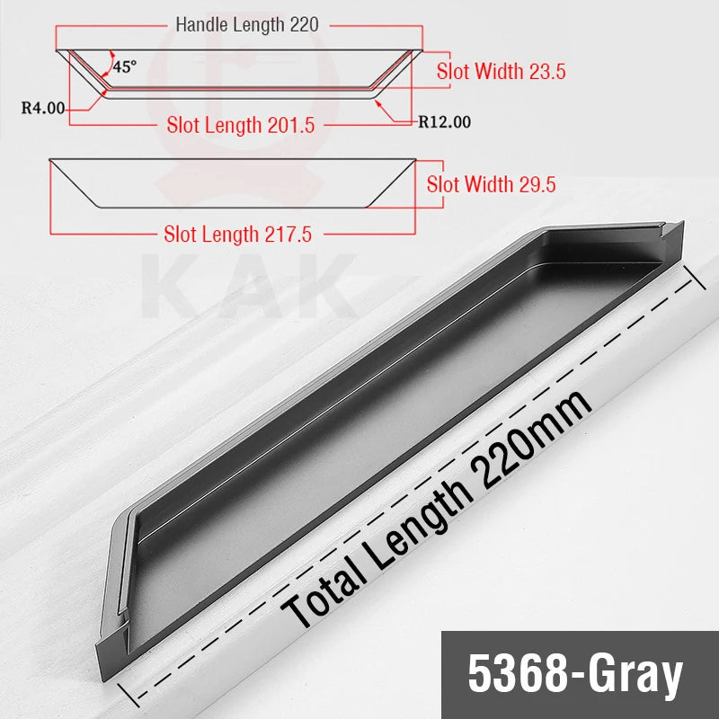 Kak Recessed Cabinet Handles Black Hidden Sliding Door
