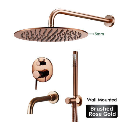 Bathroom Faucet Shower Mixer Tap Spout Black Solid