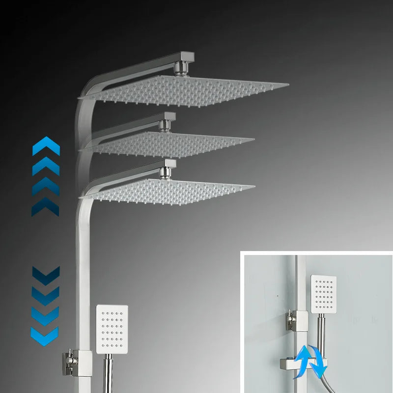 Ulgksd Thermostatic Shower Faucet Full Bathroom Rainfall Mixer