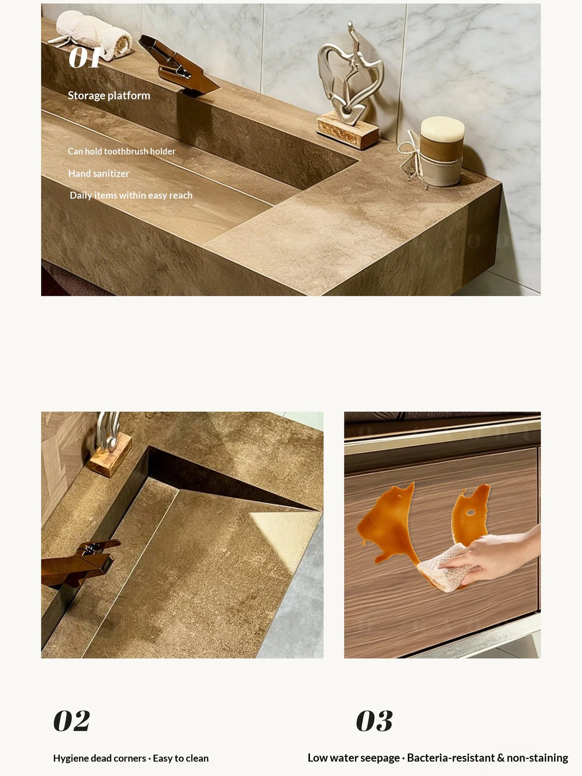 Any Size Custom Medieval Style Marble Sink Bathroom