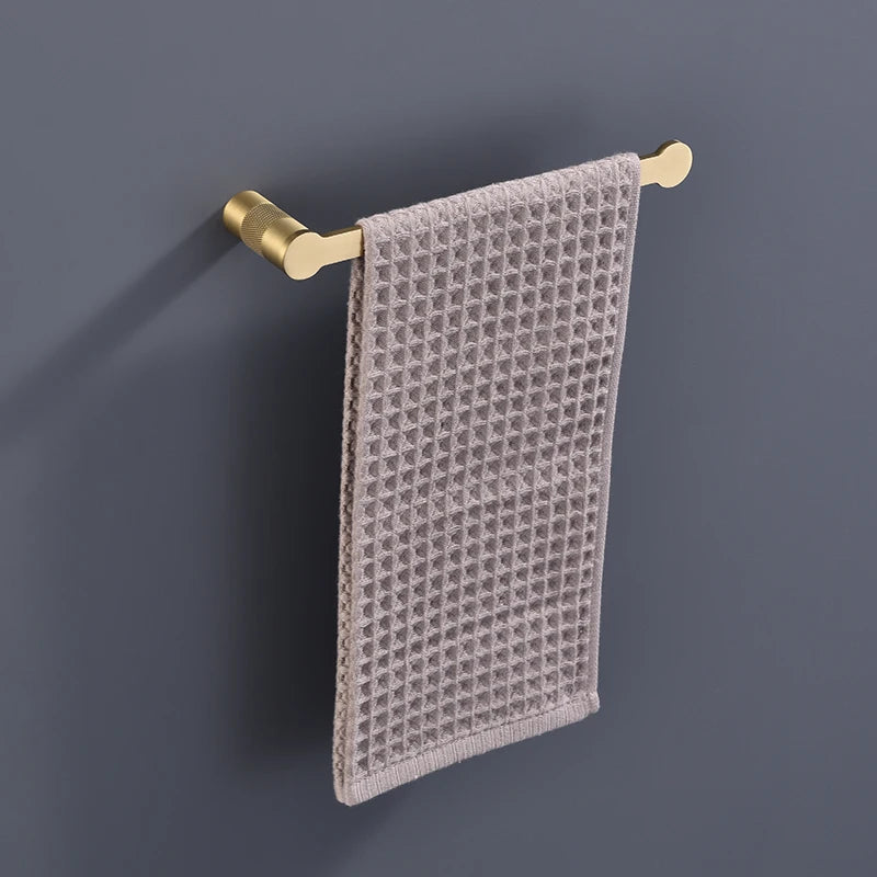 Brushed Gold Bathroom High Quality Brass Knurled Towel