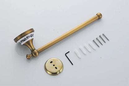 Antique Brass 2pc Bathroom Bronze Dispenser Towel Rod