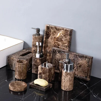 Emperador Dark Natural Marble Bathroom Brown Luxury Toothbrush