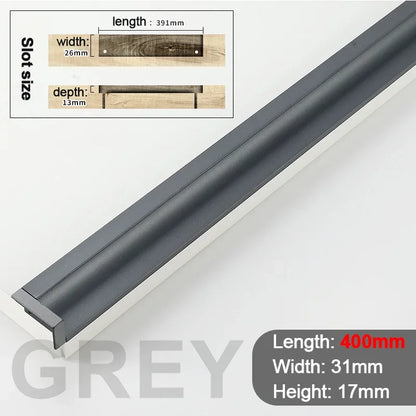 100-400mm Recessed Cabinet Drawer Pull Handle Bathroom Furniture