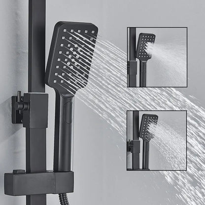 Black Thermostatic Shower Faucets Digital Display Screen Cold