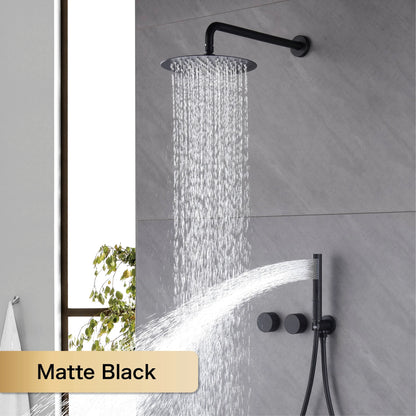 Luxury Gun Gray Brass Bathroom Shower System Concealed