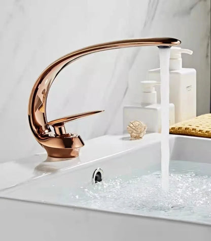Creative Bathroom Sink Faucet Tap White Brass Wash