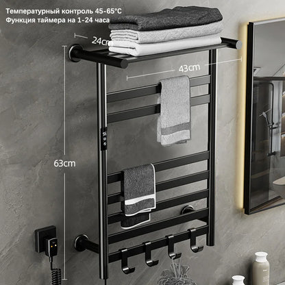 Black/White/Gray Towel Dryer Digital Display Electric Towel Rack