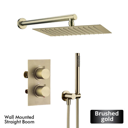 Bathroom Faucet Dial Way Brushed Gold Thermostat Shower
