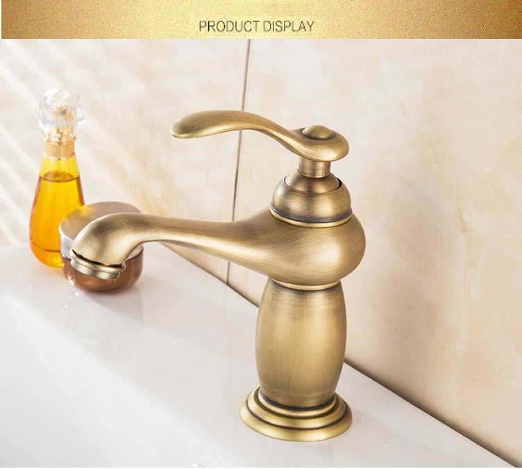 Luxury Europe Style Antique Gold Bathroom Basin Faucet