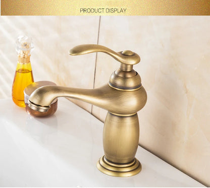 Luxury Europe Style Antique Gold Bathroom Basin Faucet