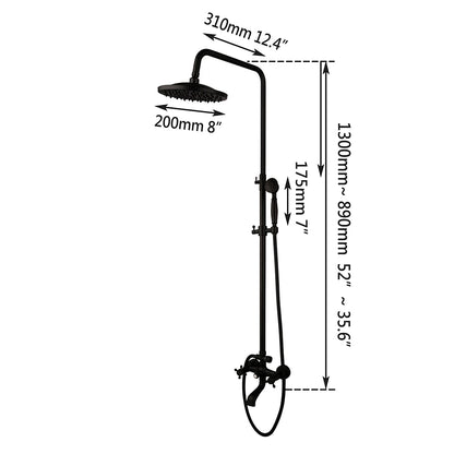 Kemaidi Bathroom Black Shower Wall Mounted Rainfall Shower