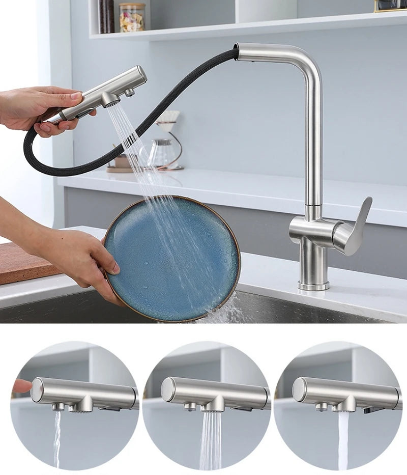 Pull Out Sink Faucet Two Model Stream Sprayer