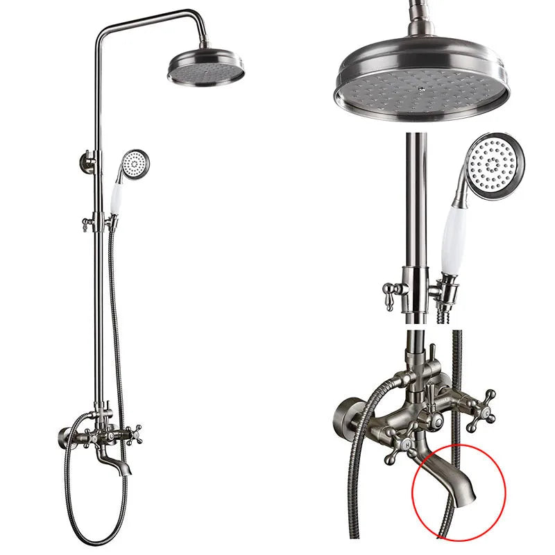 Bathroom Shower Faucet Brass Rainfall Shower Mixer Tap