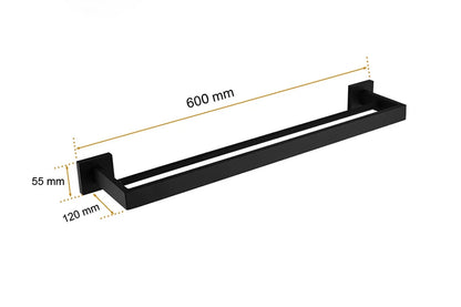 Black Bathroom Stainless Steel Wall Rack Towel Rack