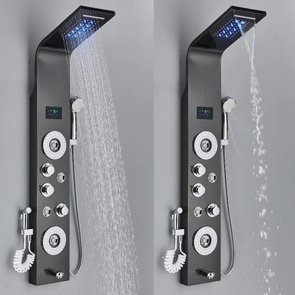 Shinesia Led Shower Panel Rainfall Bathroom Column Mixer