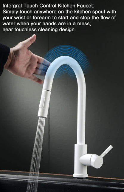 Smart Touch Sensor Sink Faucet Brushed Nickel Pull