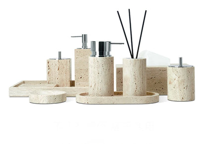Beige Travertine Bathroom Natural Marble Soap Dispenser Soap