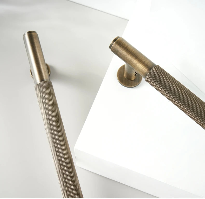 Dooroom Antique Brass Door Double Sided Knurled Pull