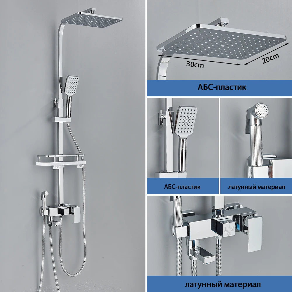Brass Shower Faucets Bathroom Shower Mixer Crane Bidet