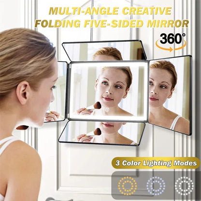 Way Mirror Hair Cutting Led Light 360 Barber