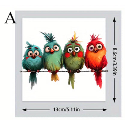 1pc Funny Bird Creative Glass Window Decorative Stickers