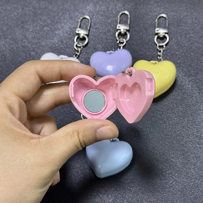 Keychain Mirror Storage Box In Pink Blue White