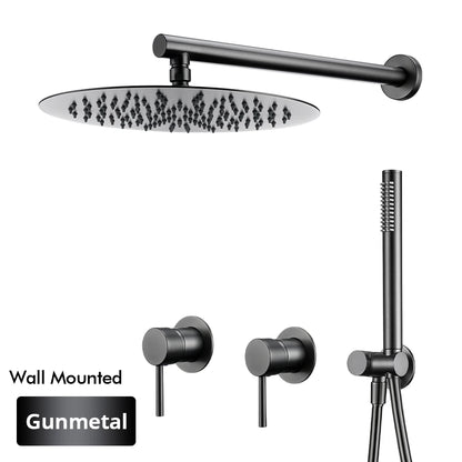 Rainfall Shower Rose Gold Wall Mounted Bathroom Shower