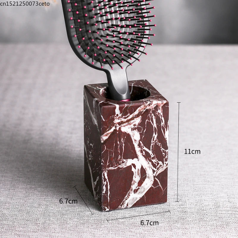 Natural Purple Red Marble Bathroom Lotion Bottle Toothbrush