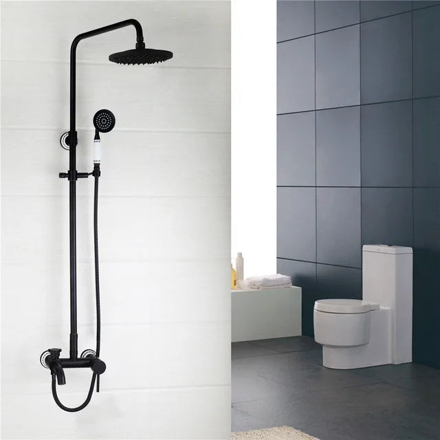 Kemaidi Bathroom Black Shower Wall Mounted Rainfall Shower