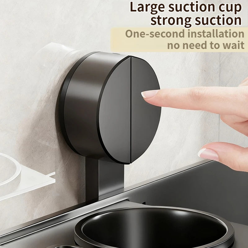 Suction Cup Toilet Brush No Punching Wall Mounted