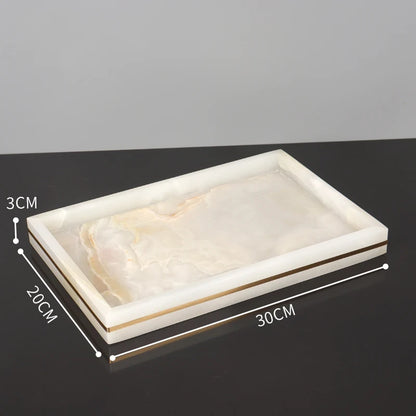 White Onyx Natural Marble Bathroom Gold Luxury Soap