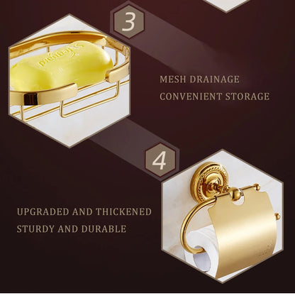 Gold Bath Hardware Bathroom Shelf Soap Dish Toilet