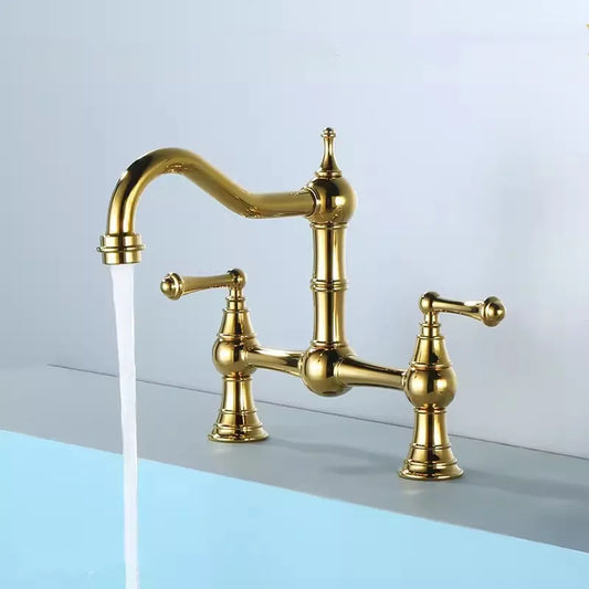 Sink Tap Rotation Total Brass Lead Classical Double