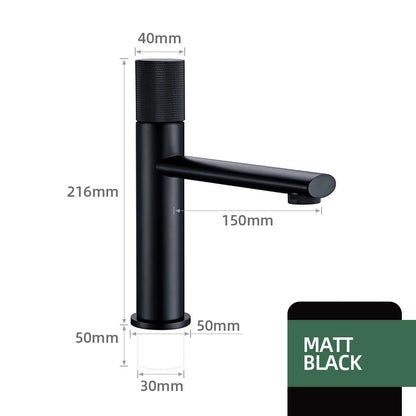 Knurled Faucet Brushed Gold Basin Faucet Bathroom Taps