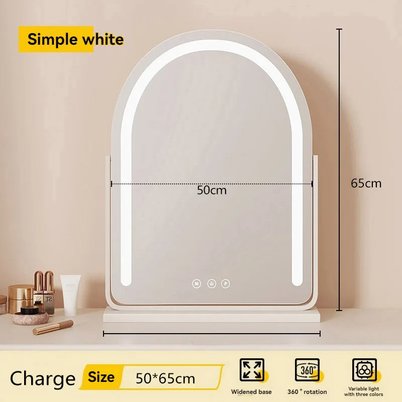 Large Arch-Shaped Makeup Mirror Led Light Desktop Vanity