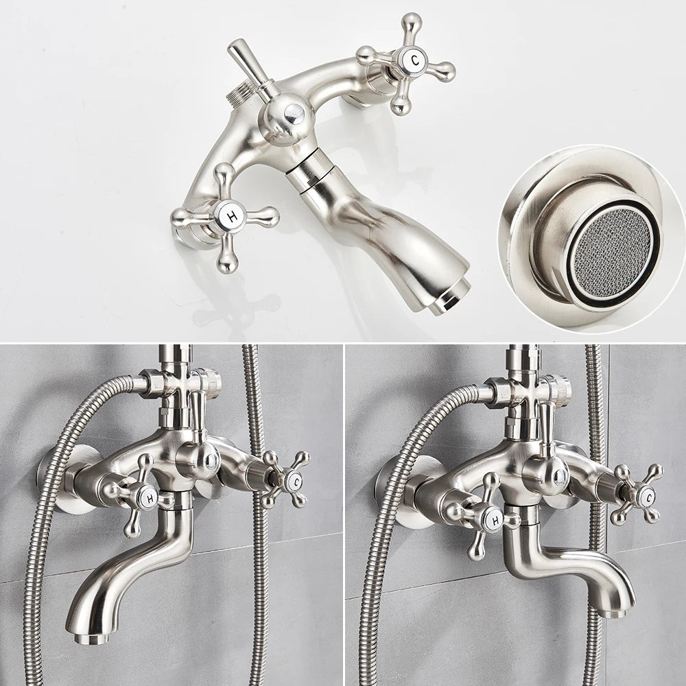 Bathroom Shower Faucet Brass Rainfall Shower Mixer Tap