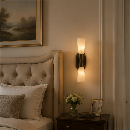 Brass Marble Wall Light Alabaster Wall Sconce Led