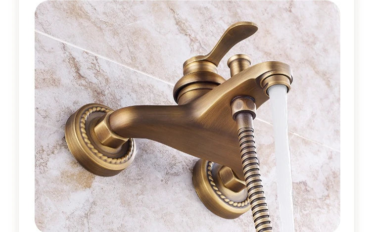 Antique Brass Simple Shower Without Overhead Spray Handheld