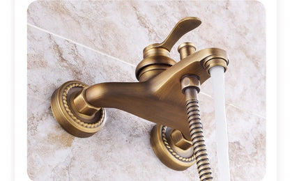 Antique Brass Simple Shower Without Overhead Spray Handheld