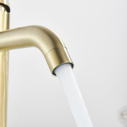 Brushed Gold Bathroom Faucet Modern Lavatory Vanity Sink