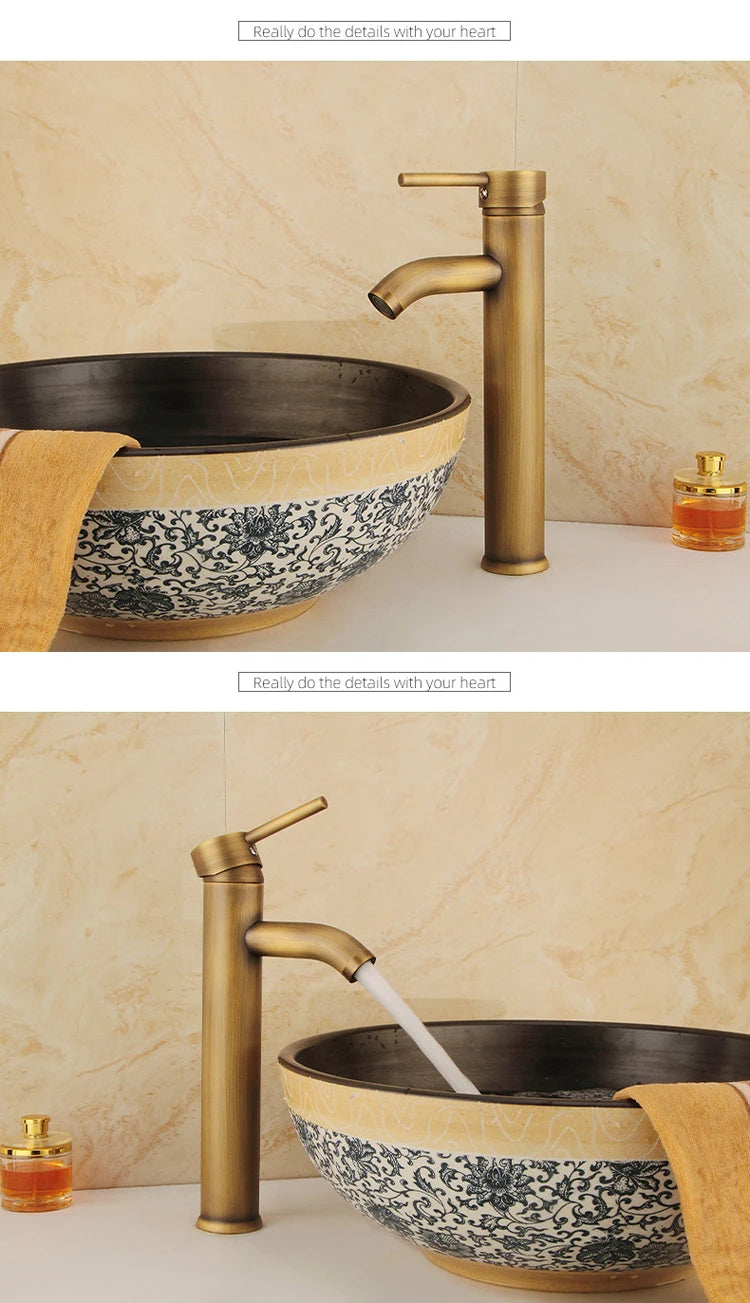 Antique Bronze Basin Faucets Bathroom Faucet & Cold