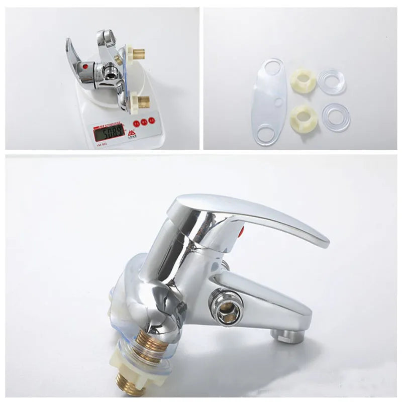 Two-Hole Bathroom Sink Faucet Zinc Alloy Dual Handle
